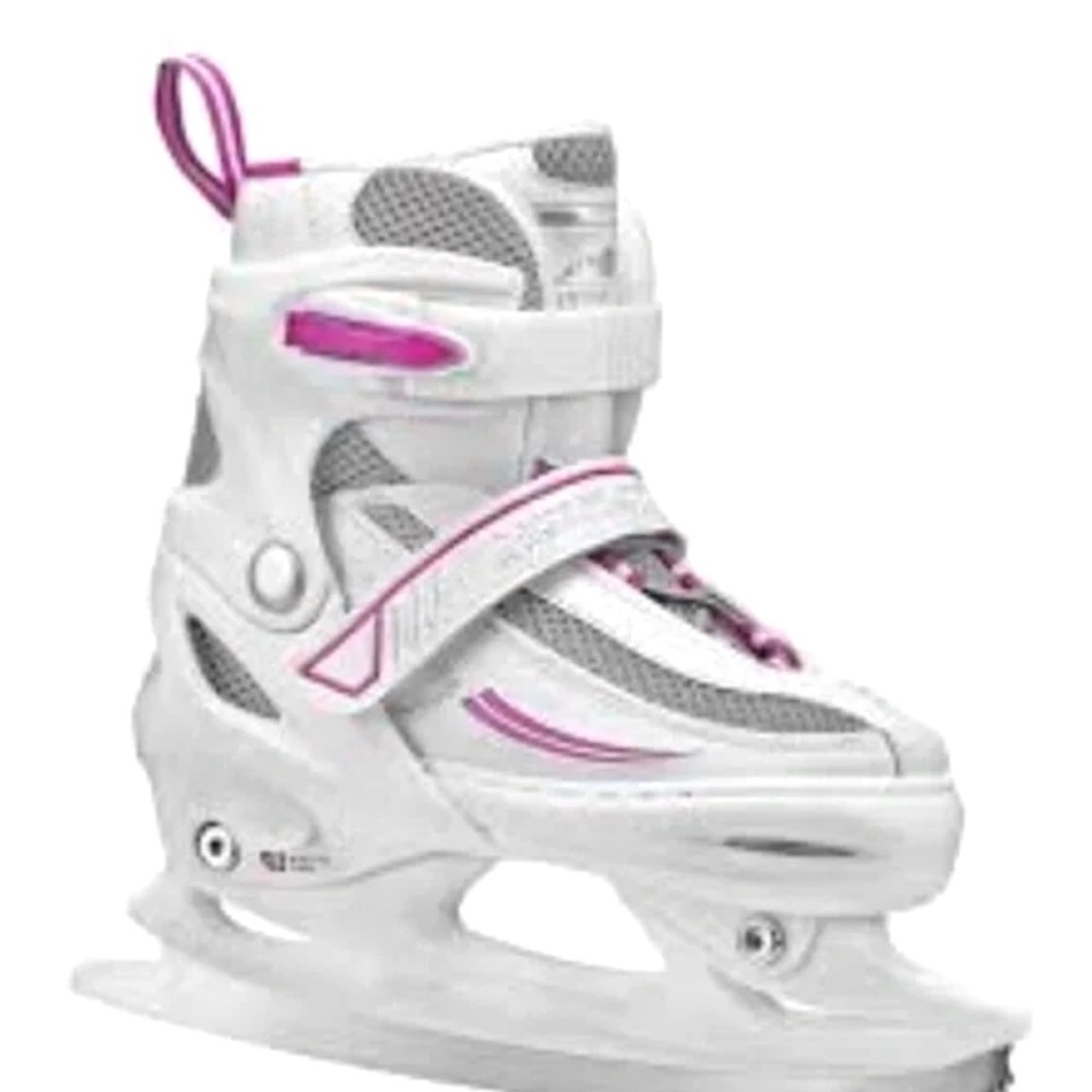 Lake Placid size J10-13
White and Pink Ice Skates